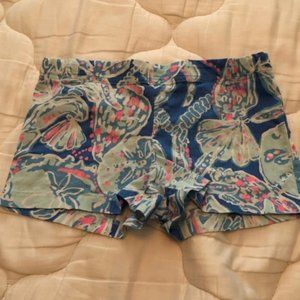 Lilly Pulitzer Shorts Blue Pink Girls Size 12